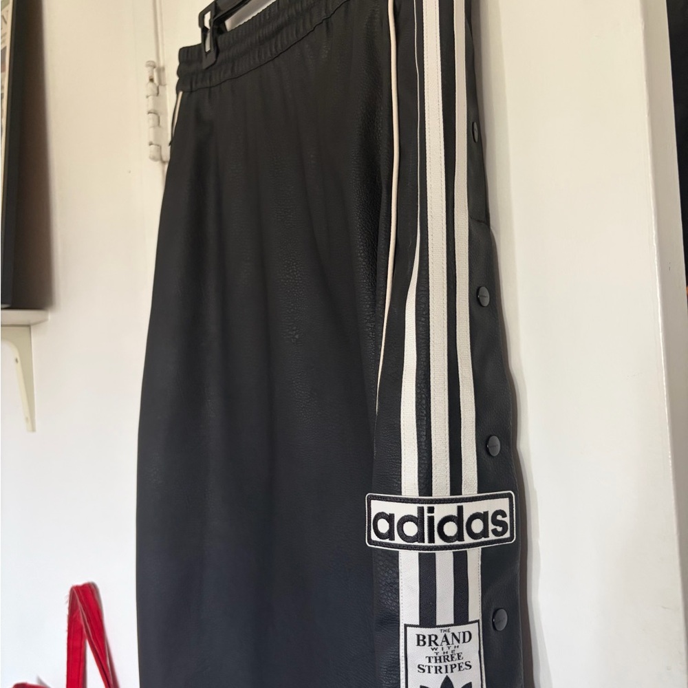 Adidas Adibreak Black Side-Stripe Snap Skirt